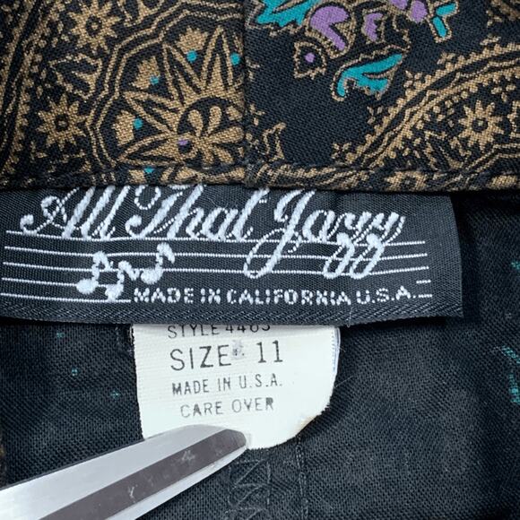 Vintage 90s Black Oversized Brocade Jacquard Blazer Metallic Statement Jacket - Picture 8 of 12